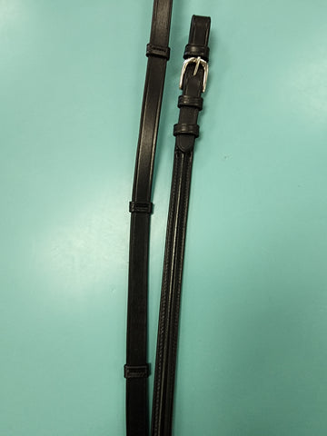 Bobbys 5/8 Rsd Stops Rein Bk Std